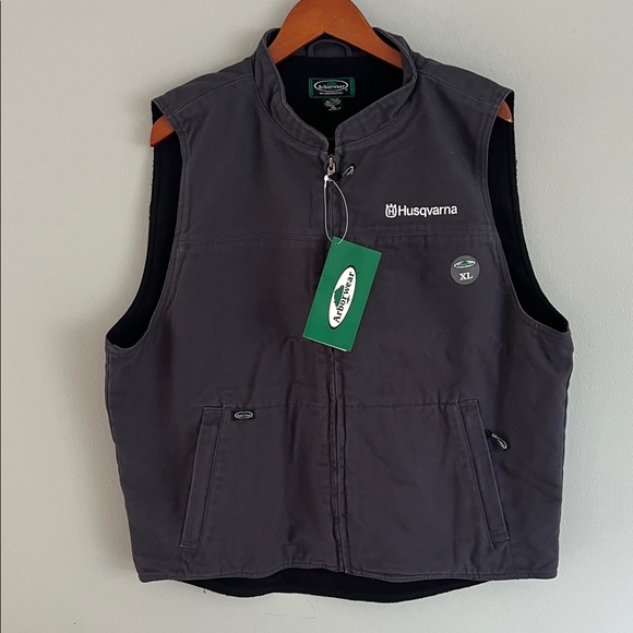 Arborwest Heavy Canvas Gray Vest With Husqvarna logo New With Tags XL - Picture 1 of 8